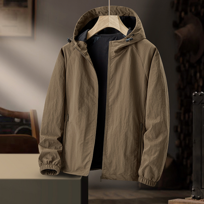 Herren Windjacke Urban Explorer - Leicht & Wasserabweisend - Braun