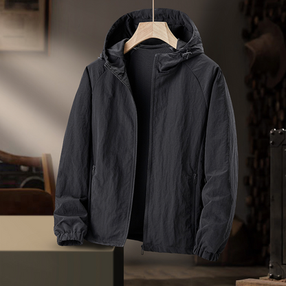 Herren Windjacke Urban Explorer - Leicht & Wasserabweisend - Schwarz