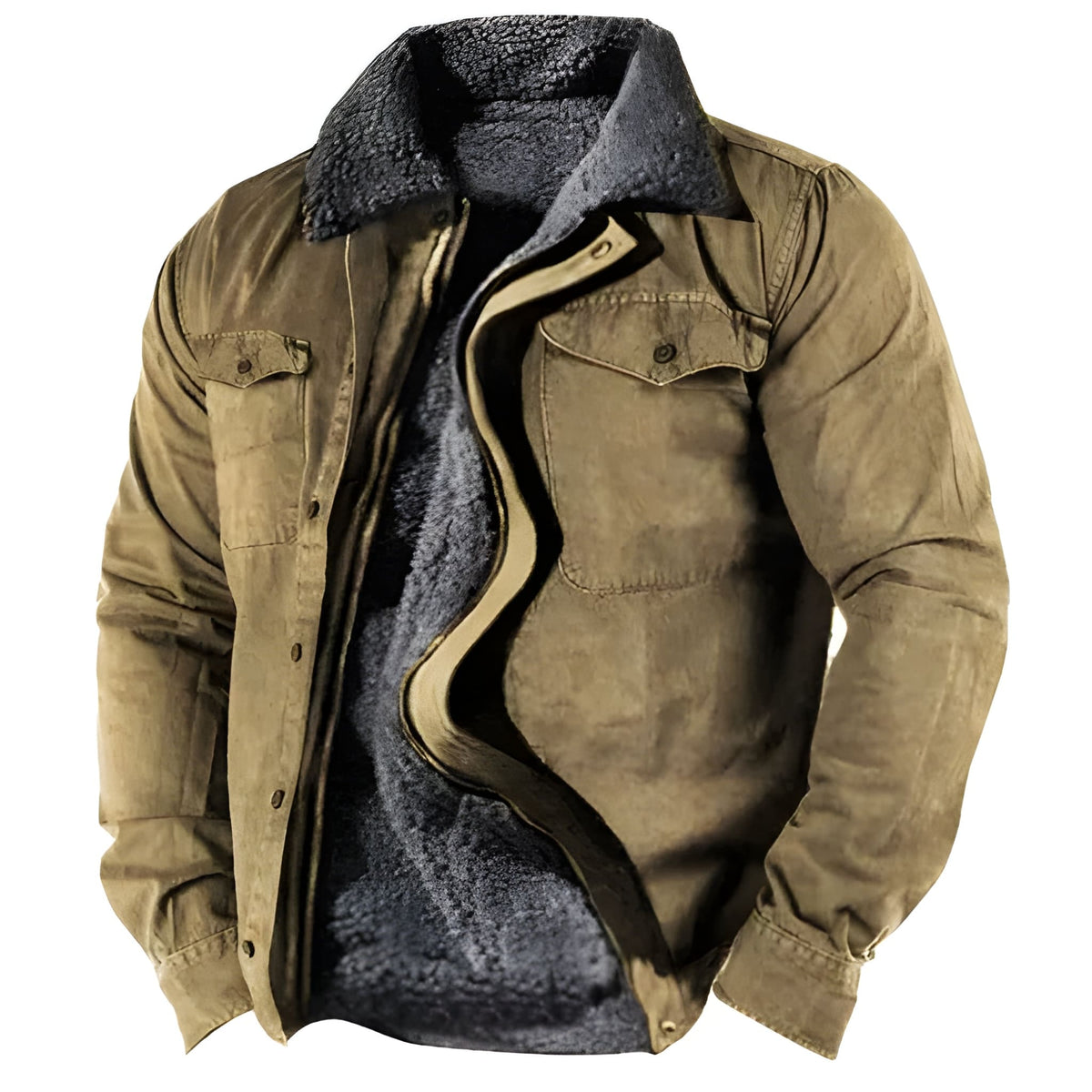 Herren Winterjacke Military in olivgrün, Funktionale Taschen & Strapazierfähig