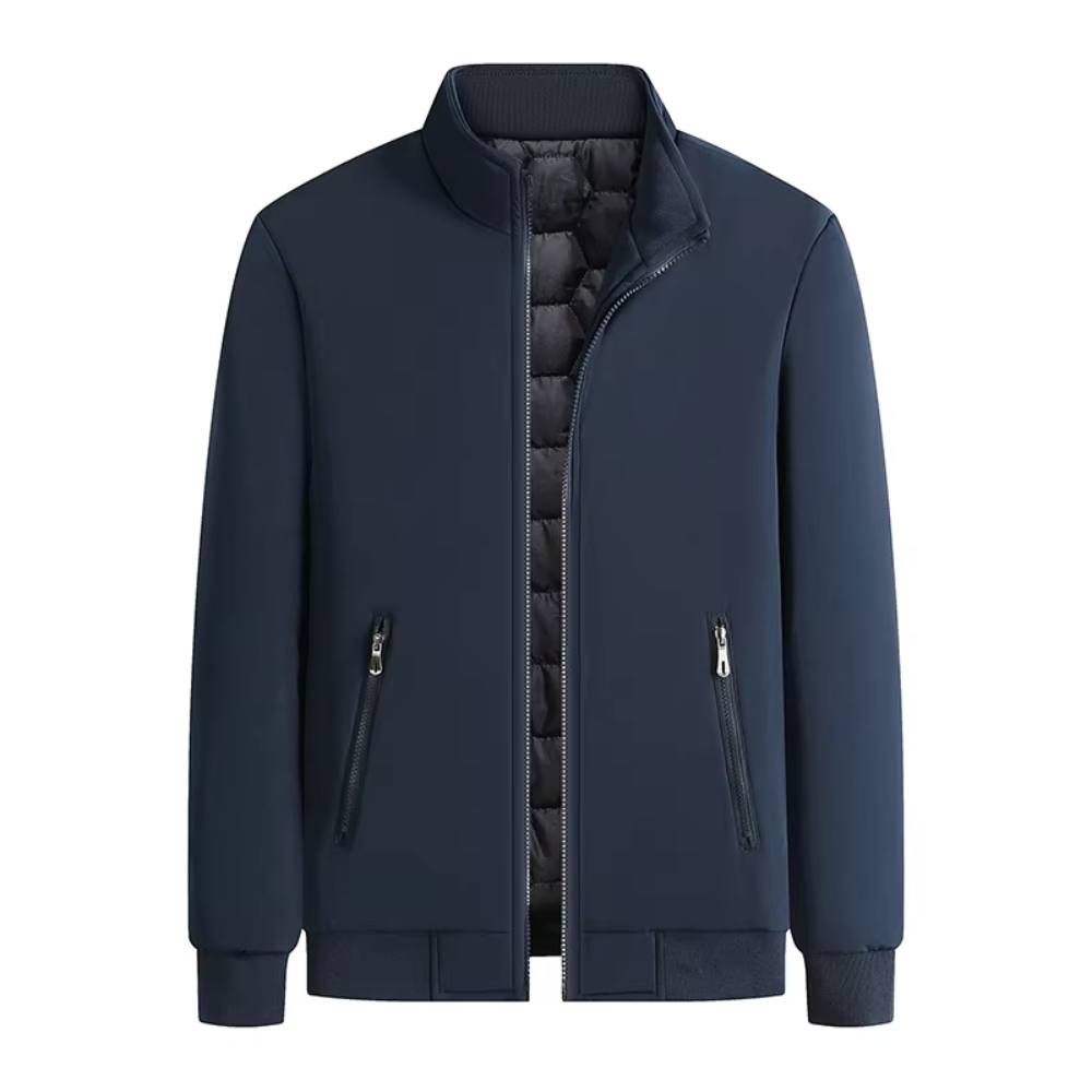 Herren Winterjacke mit Fütterung - Warm & Modern - Blau