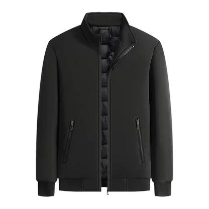 Herren Winterjacke mit Fütterung - Warm & Modern - Schwarz