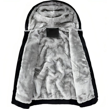 Herren Winterjacke mit Kapuze - Flauschige Übergangsjacke