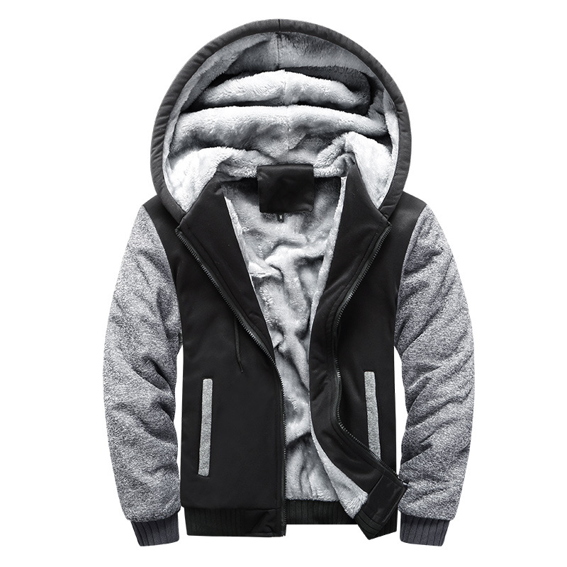 Herren Winterjacke mit Kapuze - Warm & Komfortabel - Schwarz-Grau