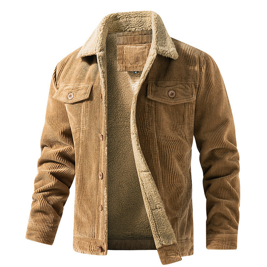Herren Winterjacke mit Plüschfutter - Warme Casual Jacke - Khaki