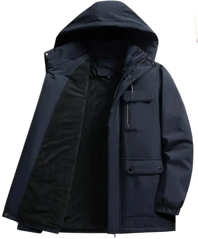 Herren Winterjacke Regular Fit - Klassischer Parka mit Wärmefutter - Blau