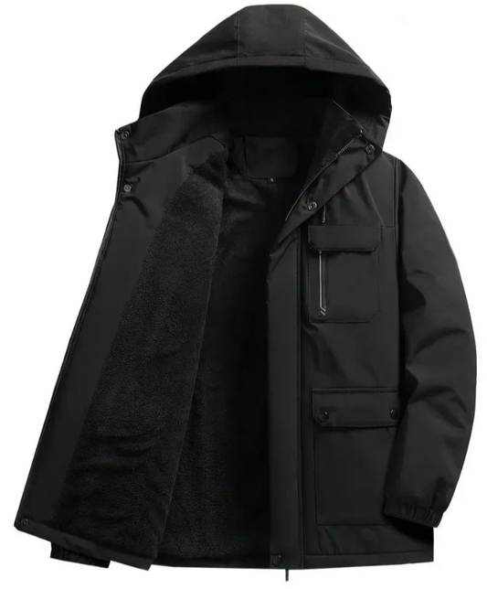 Herren Winterjacke Regular Fit - Klassischer Parka mit Wärmefutter - Schwarz