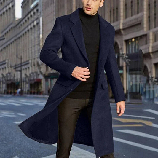 Herren Winterjacke Slim Fit in blau, Wasserdicht & Elegant