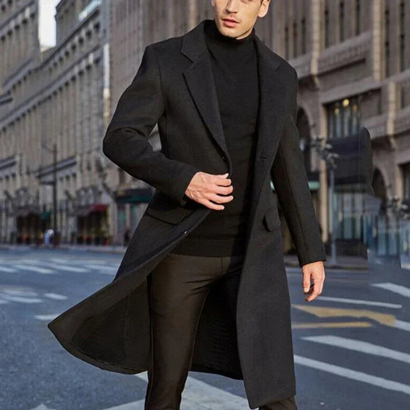 Herren Winterjacke Slim Fit in schwarz, Wasserdicht & Elegant