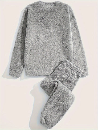 Herren Winterset Plusch Sweatshirt & Jogginghose - Warm & Gemütlich