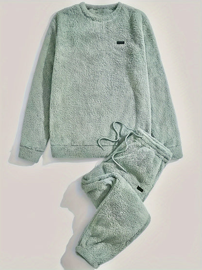 Herren Winterset Plusch Sweatshirt & Jogginghose - Warm & Gemütlich