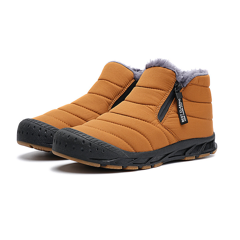 Herren Winterstiefel mit Reißverschluss - Warme Schneestiefel - Gelb