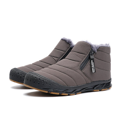 Herren Winterstiefel mit Reißverschluss - Warme Schneestiefel - Grau