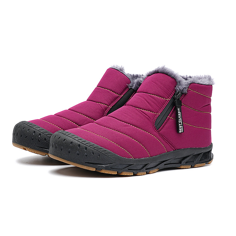 Herren Winterstiefel mit Reißverschluss - Warme Schneestiefel - Rosa