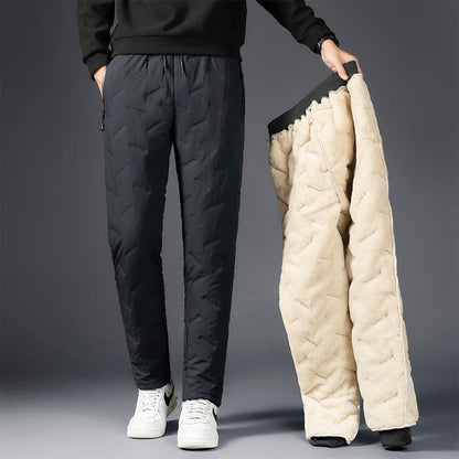 Herren Wollmischung Jogger-Hose - Warme Winterpassform - Grau