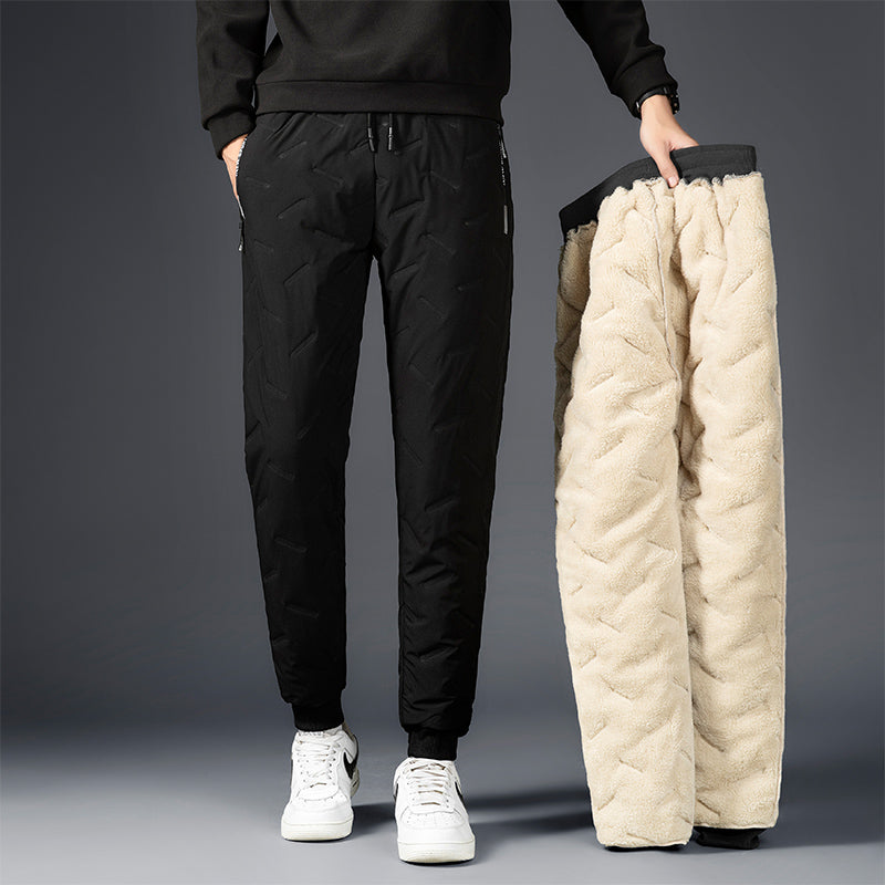Herren Wollmischung Jogger-Hose - Warme Winterpassform