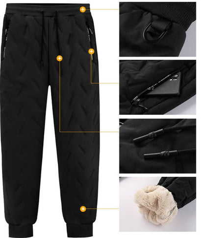 Herren Wollmischung Jogger-Hose - Warme Winterpassform