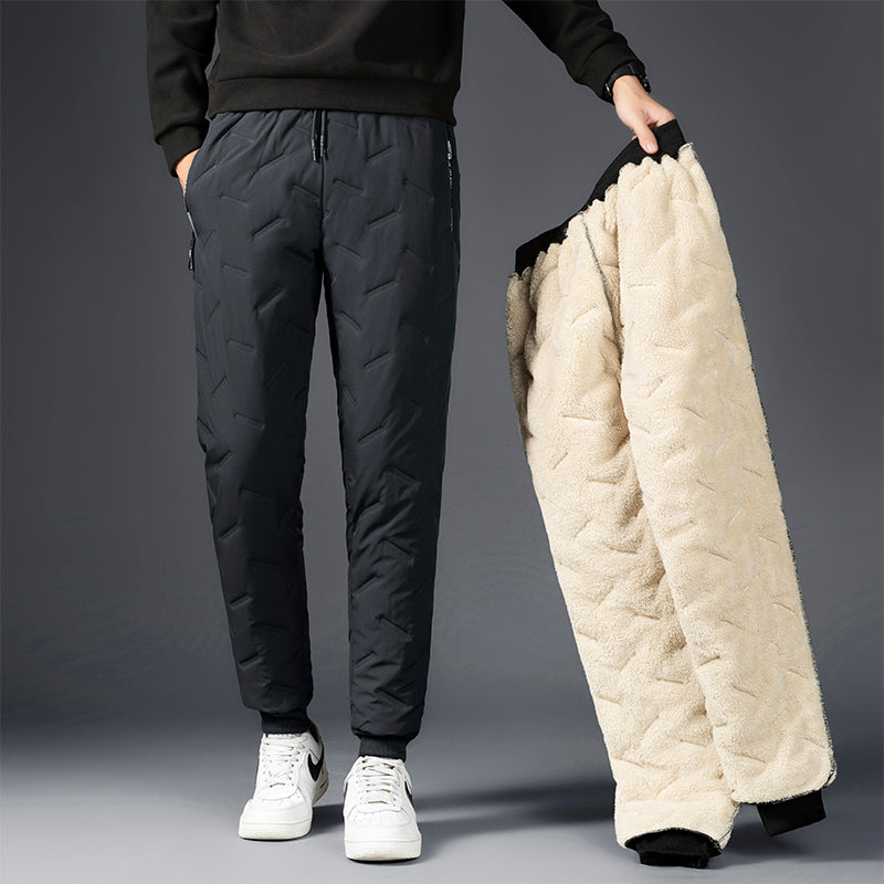 Herren Wollmischung Jogger-Hose - Warme Winterpassform
