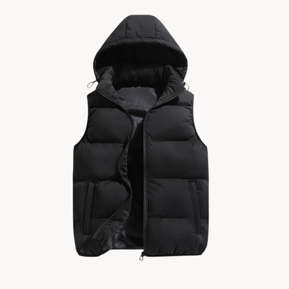 Herren Kapuzenweste im Casual Look - schwarz